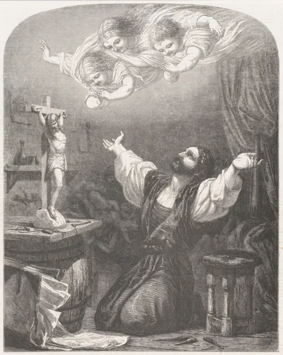 Framed Print : The Ivory Carver, from Illustrated London News, January 31, 1857 Framed Print : The Ivory Carver, from Illustrated London News, January 31, 1857