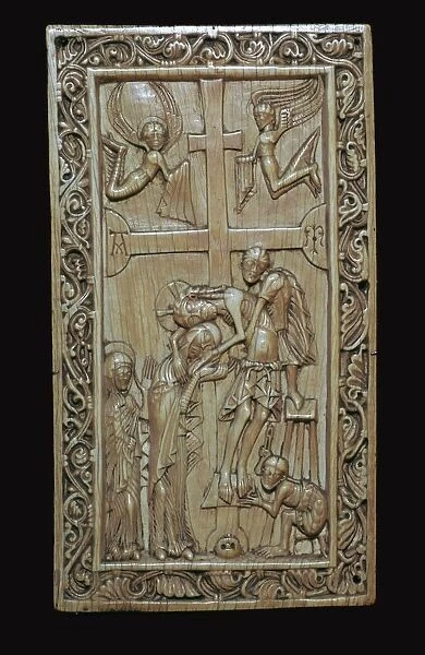 Ivory carving of the deposition from the cross
