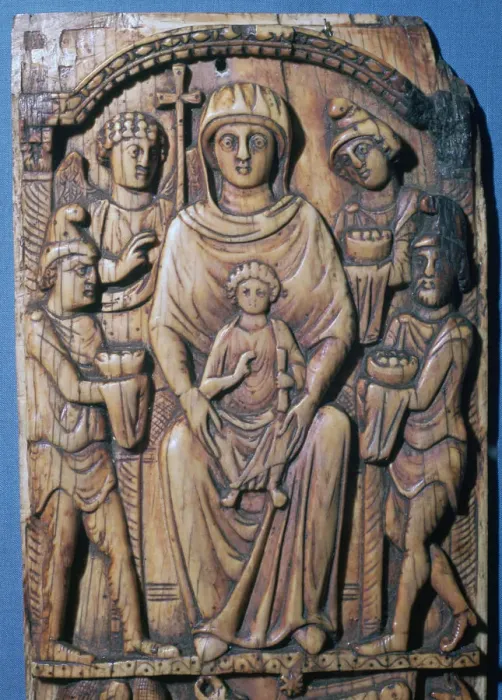 Framed Print : Ivory panel of the adoration of the magi, 6th century