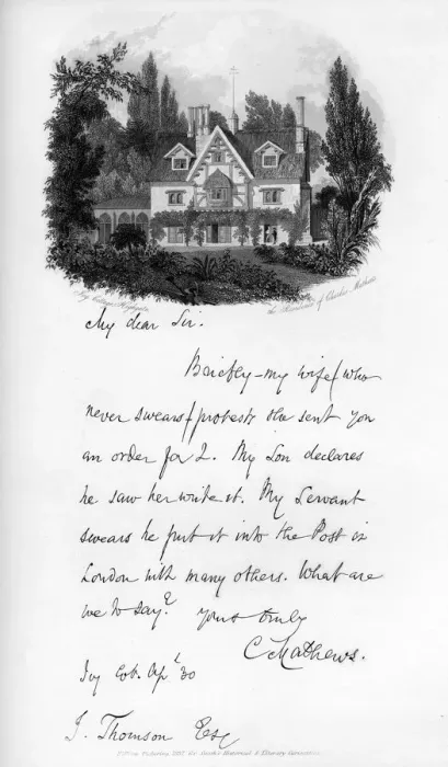 Framed Print : Ivy Cottage, Highgate, residence of Charles Mathews, early 19th century, (1840) Framed Print : Ivy Cottage, Highgate, residence of Charles Mathews, early 19th century, (1840)