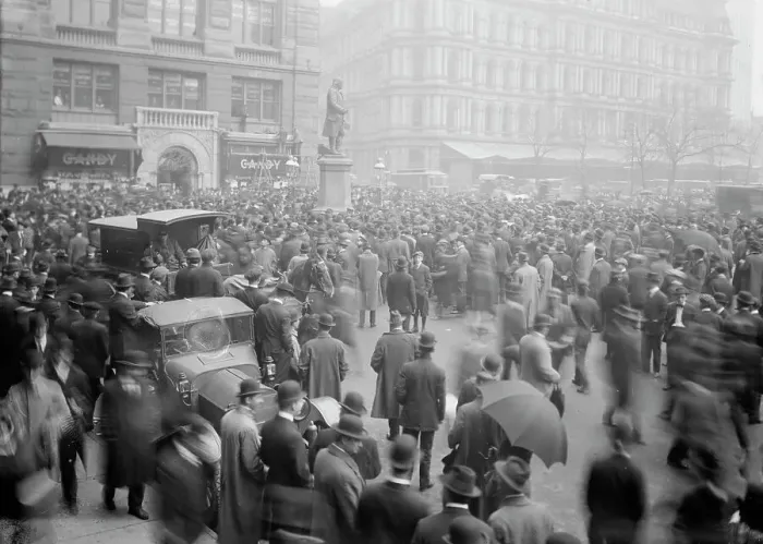 Framed Print : I.W.W. Meeting, Park Row, between c1910 and c1915. Creator: Bain News Service Framed Print : I.W.W. Meeting, Park Row, between c1910 and c1915. Creator: Bain News Service