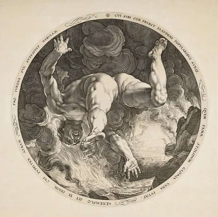 Framed Print : Ixion, 1588. Creator: Hendrik Goltzius Framed Print : Ixion, 1588. Creator: Hendrik Goltzius