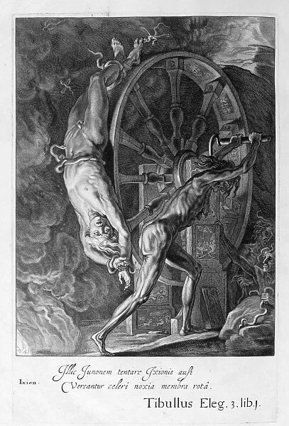 Ixion in Tartarus on the wheel, 1655. Artist: Michel de Marolles