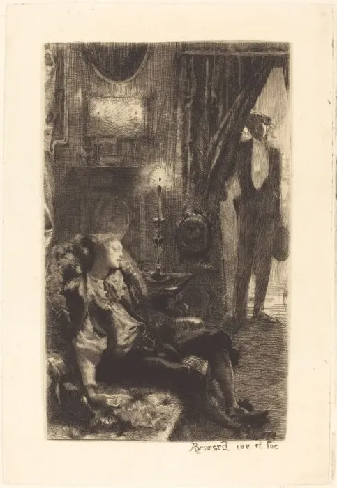 Framed Print : Iza Sleeping (Le Sommeil d Iza), 1885. Creator: Paul Albert Besnard Framed Print : Iza Sleeping (Le Sommeil d Iza), 1885. Creator: Paul Albert Besnard