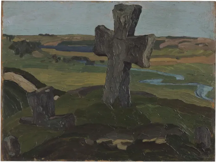 Framed Print : Izborsk. Truvors Cross