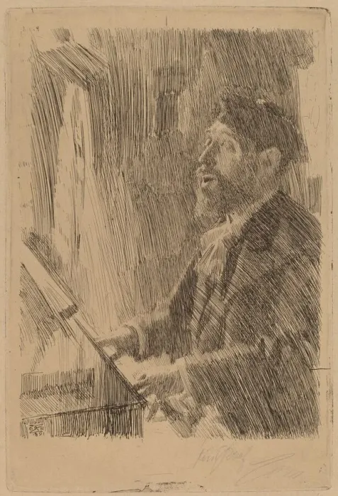 Framed Print : J. B. Faure, 1891. Creator: Anders Leonard Zorn Framed Print : J. B. Faure, 1891. Creator: Anders Leonard Zorn