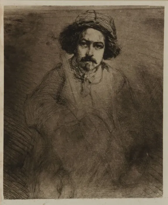 Framed Print : J. Becquet, Sculptor, 1859. Creator: James Abbott McNeill Whistler Framed Print : J. Becquet, Sculptor, 1859. Creator: James Abbott McNeill Whistler