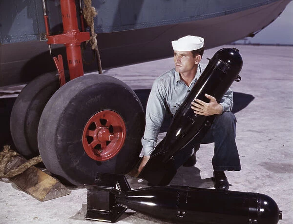 J. D. Estes at the Naval Air Base, Corpus Christi, Texas, 1942. Creator: Howard Hollem