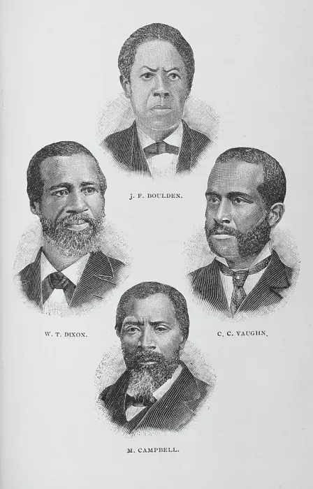 Framed Print : J. F. Boulden, W. T. Dixon, C. C. Vaughn, M. Campbell, 1887. Creator: Unknown Framed Print : J. F. Boulden, W. T. Dixon, C. C. Vaughn, M. Campbell, 1887. Creator: Unknown