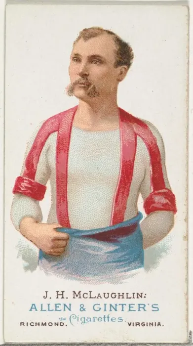 Framed Print : J. H. McLaughlin, Wrestler, from Worlds Champions, Series 1 (N28) for Allen & Framed Print : J. H. McLaughlin, Wrestler, from Worlds Champions, Series 1 (N28) for Allen &