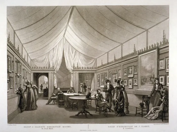 Framed Print : J Isabeys exhibition rooms on Pall Mall, Westminster, London, 1820 Framed Print : J Isabeys exhibition rooms on Pall Mall, Westminster, London, 1820