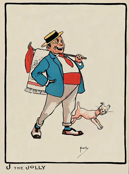 Framed Print : J the Jolly, 1903. Artist: John Hassall Framed Print : J the Jolly, 1903. Artist: John Hassall