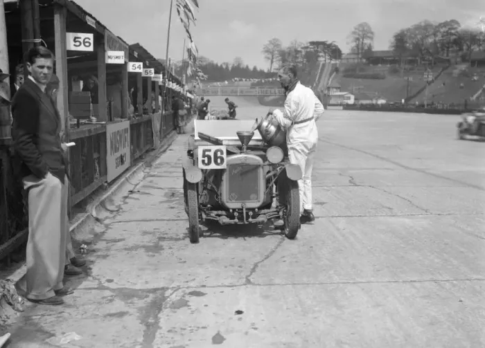 Framed Print : J Reeves and HHB Beacons Austin Ulster in the pits, JCC Double Twelve race, Brooklands, 1931