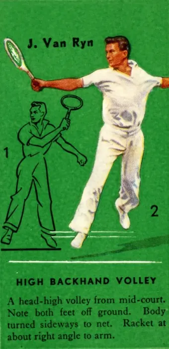 Framed Print : J. Van Ryn - High Backhand Volley, c1935. Creator: Unknown Framed Print : J. Van Ryn - High Backhand Volley, c1935. Creator: Unknown