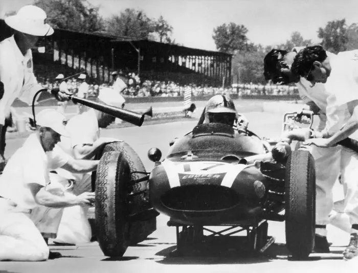 Framed Print : Jack Brabham's Cooper in the pits, Indianapolis 500, Indiana, USA, 1961 Framed Print : Jack Brabham's Cooper in the pits, Indianapolis 500, Indiana, USA, 1961
