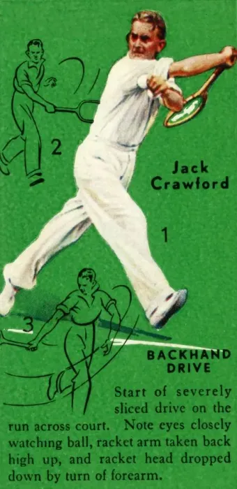 Framed Print : Jack Crawford - Backhand Drive, c1935. Creator: Unknown Framed Print : Jack Crawford - Backhand Drive, c1935. Creator: Unknown