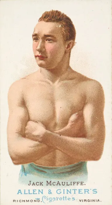 Framed Print : Jack McAuliffe, Pugilist, from Worlds Champions, Series 1 (N28) for Allen & Framed Print : Jack McAuliffe, Pugilist, from Worlds Champions, Series 1 (N28) for Allen &