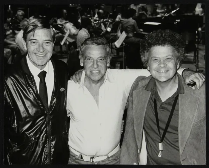 Framed Print : Jack Parnell, Buddy Rich and Steve Marcus at the Royal Festival Hall, London, 22 June 1985 Framed Print : Jack Parnell, Buddy Rich and Steve Marcus at the Royal Festival Hall, London, 22 June 1985
