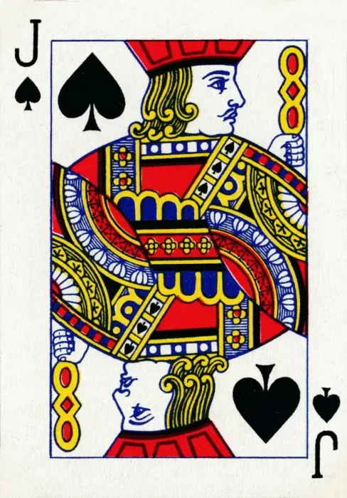 Framed Print : Jack of Spades from a deck of Goodall & Son Ltd. playing cards, c1940 Framed Print : Jack of Spades from a deck of Goodall & Son Ltd. playing cards, c1940