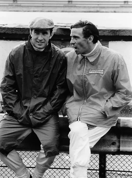 Framed Print : Jackie Stewart on the left, and Jim Clark, 1967 Framed Print : Jackie Stewart on the left, and Jim Clark, 1967