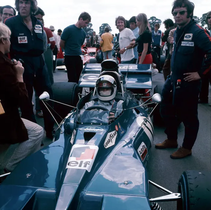 Framed Print : Jackie Stewart at the wheel of a racing car, driving for Tyrrell, c1971-c1973 Framed Print : Jackie Stewart at the wheel of a racing car, driving for Tyrrell, c1971-c1973