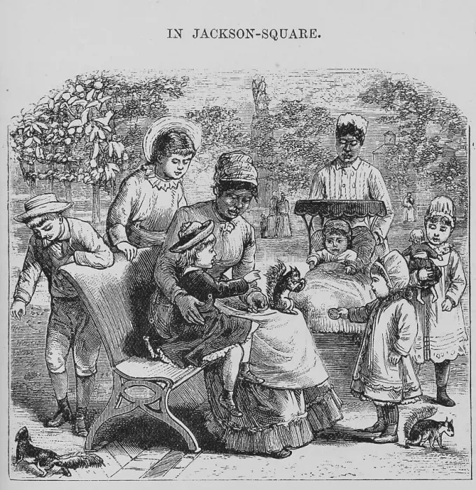 Framed Print : In Jackson Square, New Orleans, Louisiana, 1882. Creator: Unknown Framed Print : In Jackson Square, New Orleans, Louisiana, 1882. Creator: Unknown