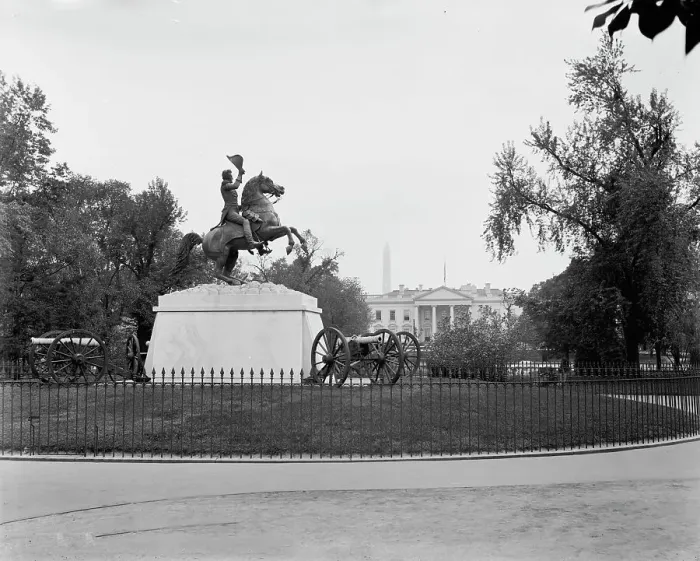 Framed Print : Jackson's statue, [Lafayette Square], Washington, D.C. between 1880 and 1897. Creator: William H. Jackson