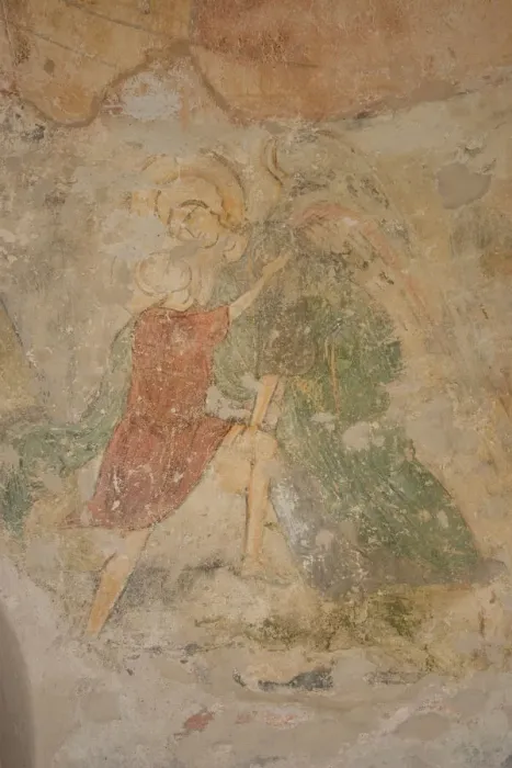 Framed Print : Jacob and the Angel, 12th century. Artist: Ancient Russian frescos Framed Print : Jacob and the Angel, 12th century. Artist: Ancient Russian frescos