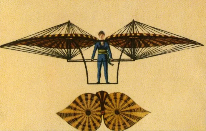 Framed Print : Jacob Degens flying machine, 1808, (1932). Creator: Unknown Framed Print : Jacob Degens flying machine, 1808, (1932). Creator: Unknown