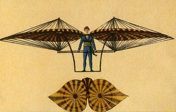 Jacob Degens flying machine, 1808, (1932). Creator: Unknown