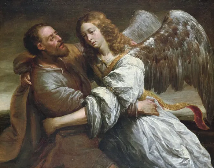 Framed Print : Jacob Fighting the Angel, 17th century. Creator: Jurgen Ovens Framed Print : Jacob Fighting the Angel, 17th century. Creator: Jurgen Ovens