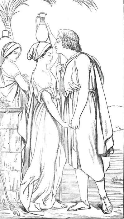 Framed Print : Jacob and Rachel - fresco by Mr. Cope, 1844. Creator: Unknown Framed Print : Jacob and Rachel - fresco by Mr. Cope, 1844. Creator: Unknown