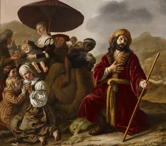 Framed Print : Jacob Seeking the Forgiveness of Esau, 1652. Creator: Jan Victors Framed Print : Jacob Seeking the Forgiveness of Esau, 1652. Creator: Jan Victors