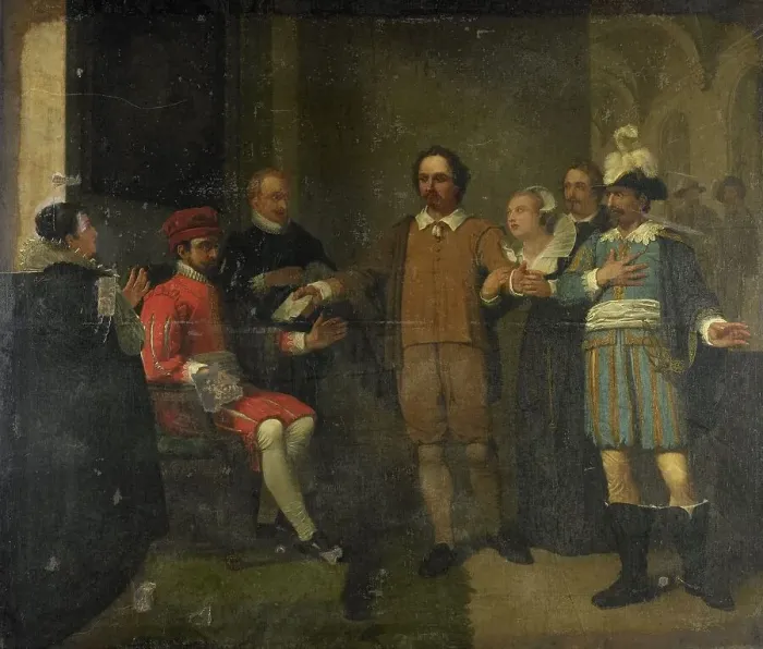 Framed Print : Jacob Simonsz de Rijk getting the Spanish Governor-General Requesens to Release Marnix... 1805-1808 Creator: Jan Willem Pieneman Framed Print : Jacob Simonsz de Rijk getting the Spanish Governor-General Requesens to Release Marnix... 1805-1808 Creator: Jan Willem Pieneman