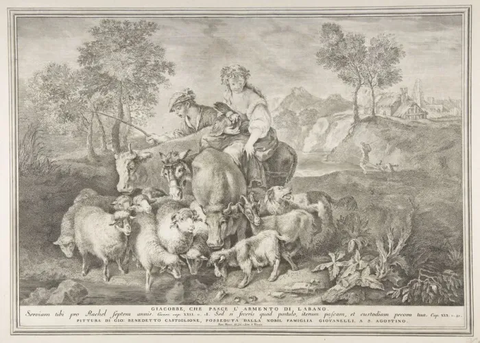 Framed Print : Jacob tending Labans flock (Giacobbe, che pasce l armento di Labano), 1743-63 Framed Print : Jacob tending Labans flock (Giacobbe, che pasce l armento di Labano), 1743-63