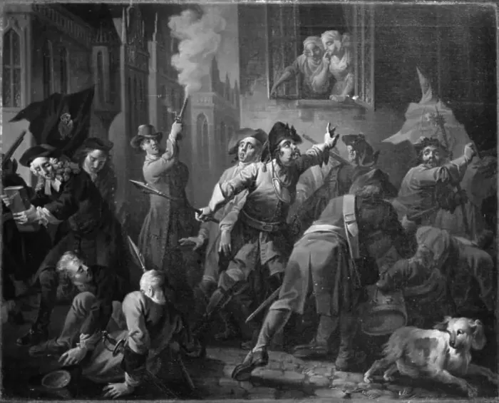 Framed Print : Jacob von Thyboe, V. akt, 11. scene;Holberg Gallerie. Scener fra Ludvig Holbergs komedier, 1810. Creator: Christian August Lorentzen Framed Print : Jacob von Thyboe, V. akt, 11. scene;Holberg Gallerie. Scener fra Ludvig Holbergs komedier, 1810. Creator: Christian August Lorentzen