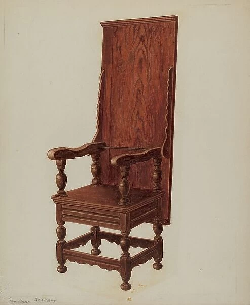 Jacobean Chair-table, 1935 / 1942. Creator: William Sanders