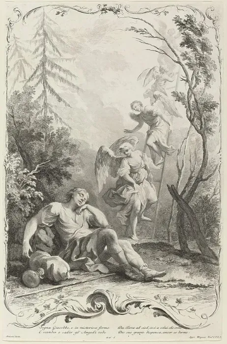 Framed Print : Jacob's Ladder, c. 1745. Creator: Joseph Wagner Framed Print : Jacob's Ladder, c. 1745. Creator: Joseph Wagner