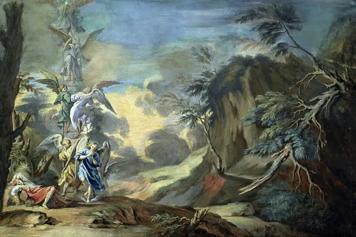 Framed Print : Jacob's Ladder, c1740. Creator: Joseph Goupy Framed Print : Jacob's Ladder, c1740. Creator: Joseph Goupy