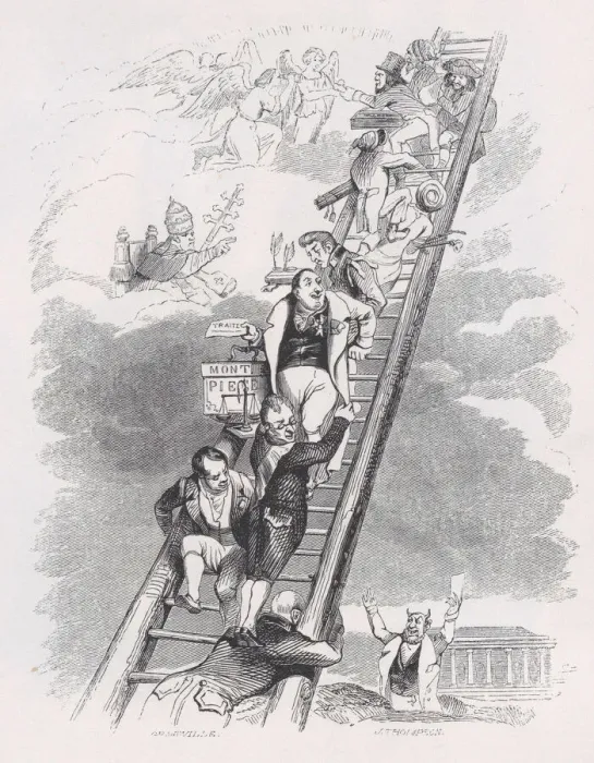 Framed Print : Jacobs Ladder from The Complete Works of Beranger, 1836. Creator: John Thompson Framed Print : Jacobs Ladder from The Complete Works of Beranger, 1836. Creator: John Thompson