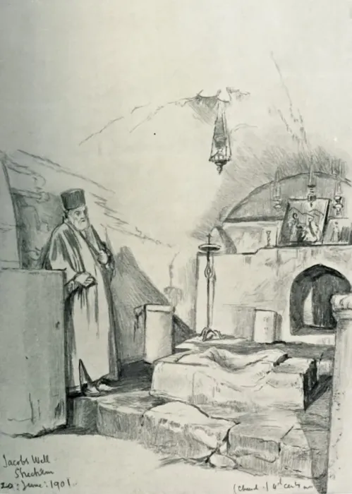 Framed Print : Jacobs Well at Shechem (Nablus), 1902. Creator: John Fulleylove Framed Print : Jacobs Well at Shechem (Nablus), 1902. Creator: John Fulleylove