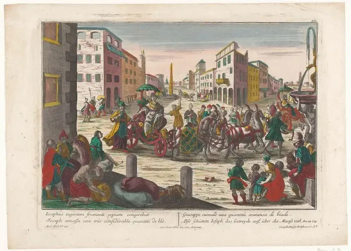 Framed Print : Jacob's sons must leave Simeon in Egypt until they return with Benjamin, 1742-1801. Creator: Anon Framed Print : Jacob's sons must leave Simeon in Egypt until they return with Benjamin, 1742-1801. Creator: Anon
