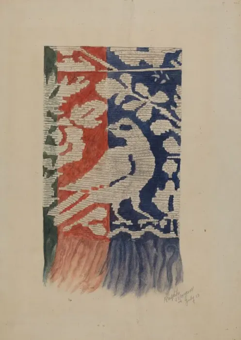 Framed Print : Jacquard Coverlet (Detail), c. 1941. Creator: Ralph N. Morgan Framed Print : Jacquard Coverlet (Detail), c. 1941. Creator: Ralph N. Morgan