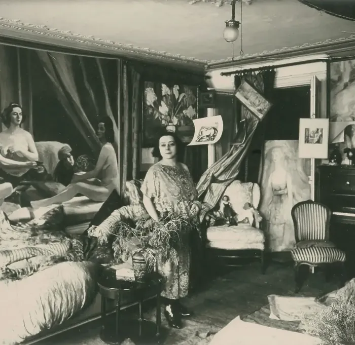 Framed Print : Jacqueline Marval in her studio in Paris, c1920. Creator: Anonymous () Framed Print : Jacqueline Marval in her studio in Paris, c1920. Creator: Anonymous ()