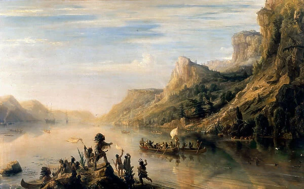 Jacques Cartier discovered the Saint Lawrence River in 1535. Artist: Gudin, Theodore (1802-1880)