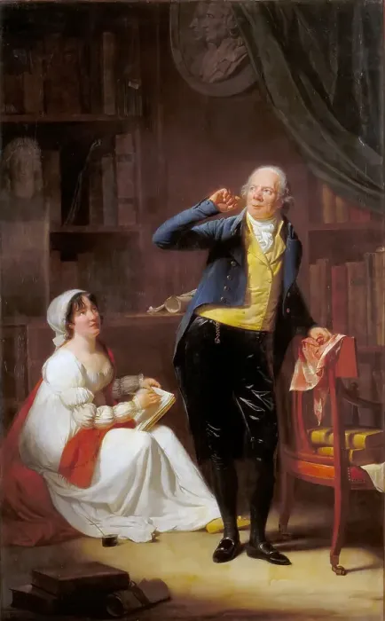 Framed Print : Jacques Delille and his wife. Artist: Danloux, Henri-Pierre (1753-1809) Framed Print : Jacques Delille and his wife. Artist: Danloux, Henri-Pierre (1753-1809)