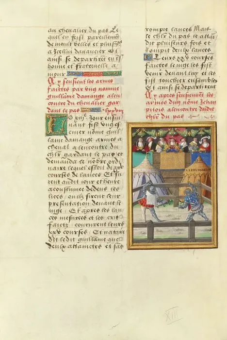 Framed Print : Jacques de Lalaing Fighting the Esquire Jean Pitois at the Passage of Arms of the... about 1530. Creator: Master of the Getty Lalaing Framed Print : Jacques de Lalaing Fighting the Esquire Jean Pitois at the Passage of Arms of the... about 1530. Creator: Master of the Getty Lalaing
