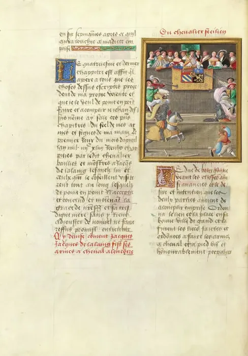 Framed Print : Jacques de Lalaing Jousting with the Sicilian Knight before the Duke of Burgundy, about 1530. Creator: Master of the Getty Lalaing Framed Print : Jacques de Lalaing Jousting with the Sicilian Knight before the Duke of Burgundy, about 1530. Creator: Master of the Getty Lalaing