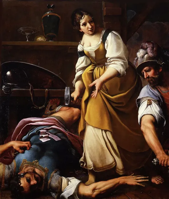 Framed Print : Jael and Sisera, c1628. Creator: Tiarini, Alessandro (1577-1668) Framed Print : Jael and Sisera, c1628. Creator: Tiarini, Alessandro (1577-1668)