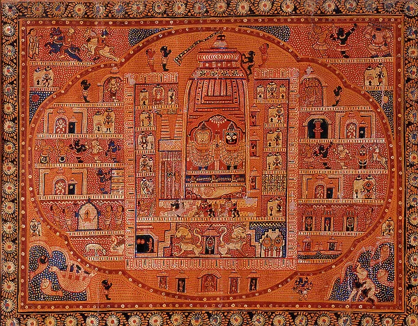Jagannatha, Balabhadra, and Subhadra in the Jagganatha Temple, between c1875 and c1900. Creator: Unknown